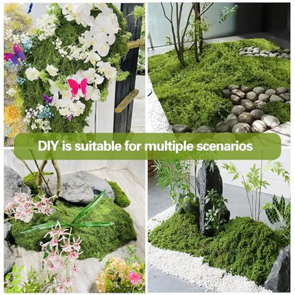 Artificial Moss 17.63oz – Fake Green Moss for Crafts, Potted Plants, Fairy Garden Decor, DIY Table Centerpieces, Wedding Party Decoration