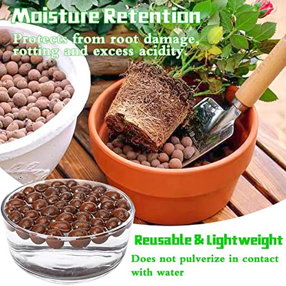 2LB Leca Clay Pebbles for Plants, 4mm-16mm Clay Balls for Hydroponic | Drainage, Reusable, Aeration, Moisture Retention, Lightweight, Natural Leca for Orchids, Succulents, Terrariums, Aquaponics - size: 2LB