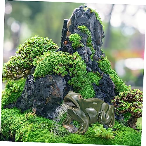 Ceramic Fountain Frog Water Circulation Spitting Outdoor Garden Decor Small Patio Courtyard Sculpture Waterfall Frog for Balcony Landscape
