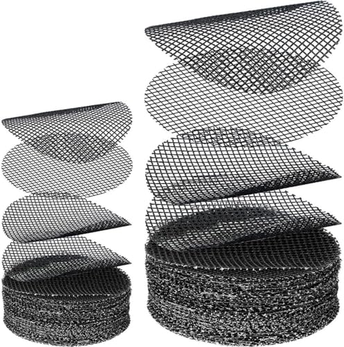 100Pcs Black Round Mesh for Plant Pot,Plant Pot Hole Meshs Pad Bonsai Meshs Flower Pot Drainage Mesh Drainage Hole Screens Bonsai Pot Bottom Grid Mat(2.5cm) Garden Pots