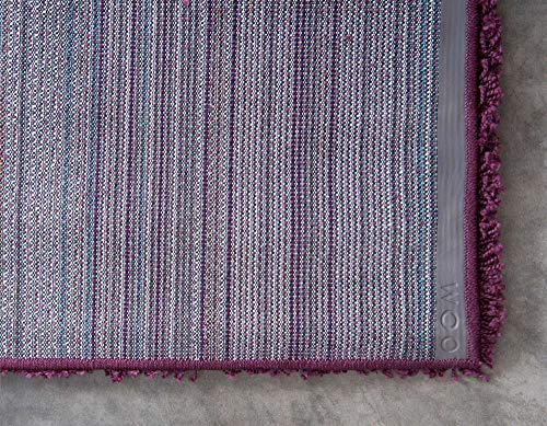Unique Loom Solid Shag Collection Area Rug (2' 6" x 13' 1" Runner, Eggplant Purple) - color: Eggplant Purple, size: 2'6" x 13'1" (Runner)
