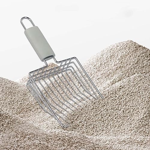 Easy Litter Metal Mesh Cat Litter Scoop, 9.65 × 5.51 in, Ergonomic Handle Sifter for Cat Boxes and Reptile Terrariums