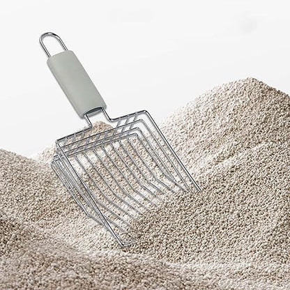 Easy Litter Metal Mesh Cat Litter Scoop, 9.65 × 5.51 in, Ergonomic Handle Sifter for Cat Boxes and Reptile Terrariums
