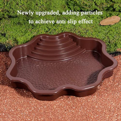 Turtle Bathing Pool, Reptile Feeding Dish Water Pot,Turtle Bathing Pot | Landscape Fish Tank Decoration - color: Reddish Brown