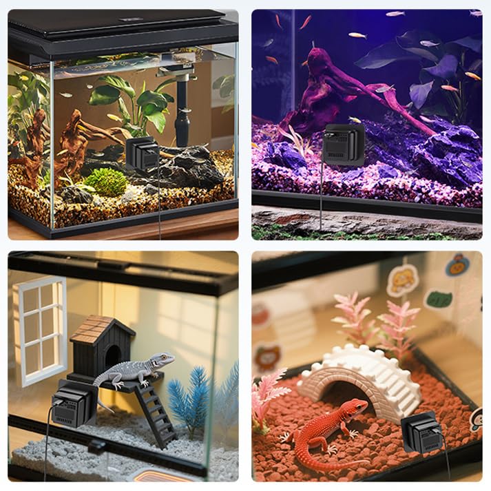 eLinkSmart 2K Aquarium Security Camera Anti-Glare & Anti-Reflection for Glass Tank/Window/Door, Fish & Reptiles, with Night Vision, Motion Detection, 2-Way Audio, 24/7 Local Storage 140° Wide-Angle