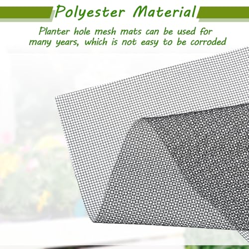 30pcs Bonsai Mesh Screen, Terrarium Mesh, 11.8 X 7.8 in Flower Pot Hole Mesh Pad, Substrate Barrier,Plant Drainage Meshs Hole Screens Gasket Keep Soil from Flowing Away (Black)