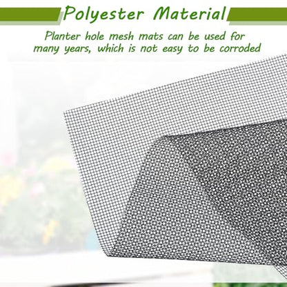 30pcs Bonsai Mesh Screen, Terrarium Mesh, 11.8 X 7.8 in Flower Pot Hole Mesh Pad, Substrate Barrier,Plant Drainage Meshs Hole Screens Gasket Keep Soil from Flowing Away (Black)