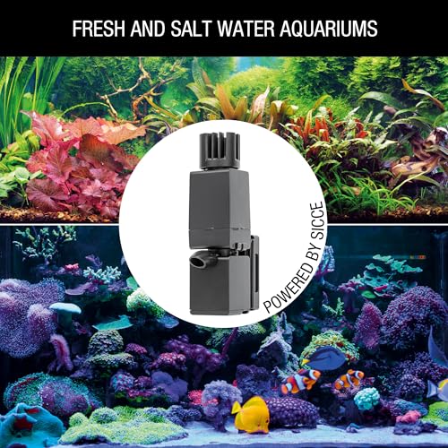 Sicce Shark MINI Aquarium Surface Skimmer 350 Plus up to 90 Gallon Aquariums | 90 GPH Flow Rate Efficient Debris Oil Film Removal Freshwater & Saltwater