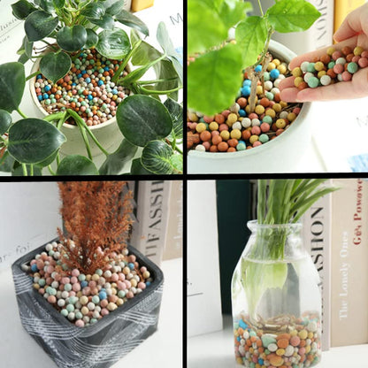 2 lb Clay Pebbles Clay Balls for Plants 3mm-5mm Mini Hydroponics Ceramic Ball Horticultural Grade Succulent Soil,for Plant Pots Vase Fillers Hydroponic Growing (Colourful)