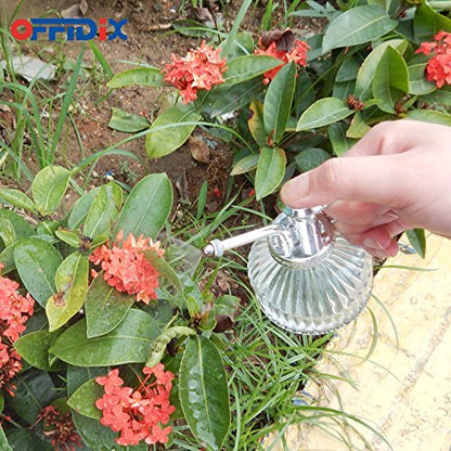 Plant Spray Bottle Glass Mister Transparent Spritzer ﻿ ﻿ ﻿ | Bronze Plastic Silver Color Top Pump small size 6.5" Tall 3" Diameter with 200ml - color: A-Clear