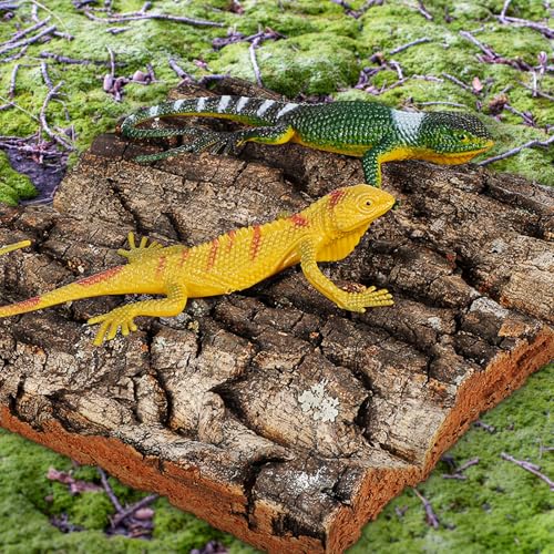 4Pcs Reptile Cork Bark Tank Decor Natural Terrarium Background for Gecko Lizard Bearded Climbing Habitat 5.90X5.90X0.78In