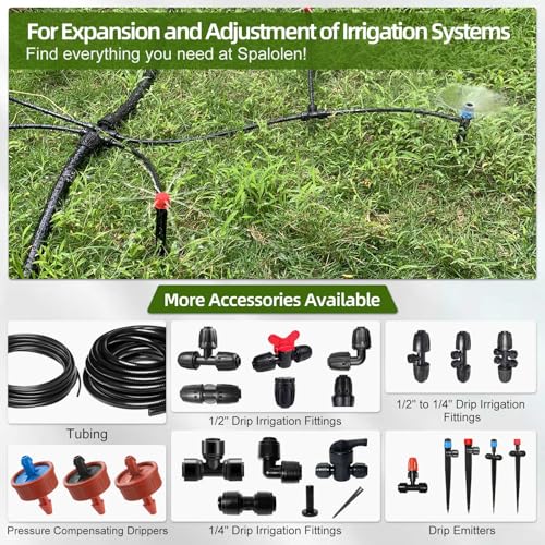 10PCS Push-to-Fit Drip Irrigation Emitters for 1/4 inch Irrigation Tubing, Adjustable 360 Degree Drip Emitter Sprayer with Stake, Irrigation Dripper Sprinklers for Drip Irrigation System - size: 10PCS Drip Irrigation Emitters Sprayer
