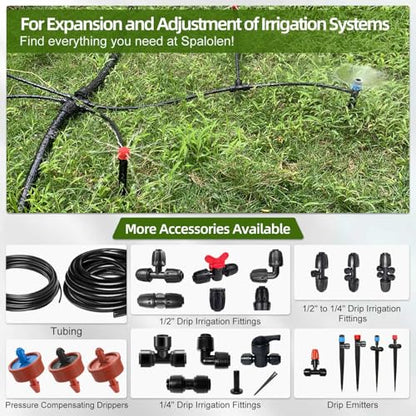 10PCS Push-to-Connect Drip Irrigation Emitters for 1/4 inch Irrigation Tubing, Two-Way Connection Adjustable Drip Emitter Sprayer with Stake, Irrigation Dripper Sprinklers for Drip Irrigation System - size: 10PCS Two-Way Drip Irrigation Emitters Sprayer