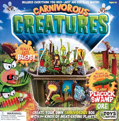 Toys by Nature Biosphere Carnivorous Creatures Terrarium Starter Kit with Complete Supplies to Grow Meat-Eating Plants! Ideal for Indoor Home Plant and Creative Displays - style: Carnivorous Creatures