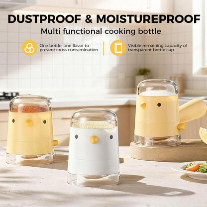 Quantitative Measuring Bottle for Seasonings in Bird Shape Kitchen Spice Jar with Precise Measurement for Cooking (White)