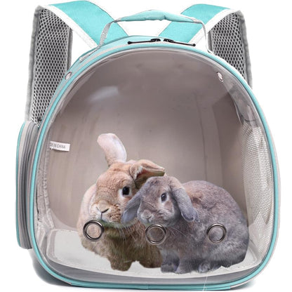 Guinea Pig Backpack Carrier, Bearded Dragon Carrier Backpack with Clear Bubble Window,Small Animal Travel Backpack for Hedgehog Rat，Chameleon,Rabbit,Sugar Glider,Airline Approved (Green, Backpack) - color: Green