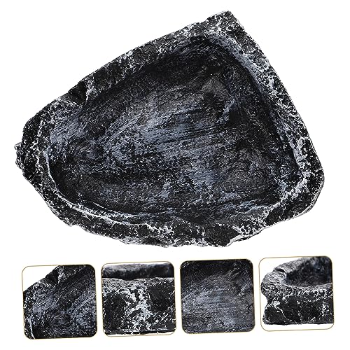 DOITOOL Reptile Water Basin Resin Turtle Feeding Bowl Reptile Worm Dish Decor Water Bowl Snake Bearded Dragon Dish Frog Terrarium Food Feeder Gecko