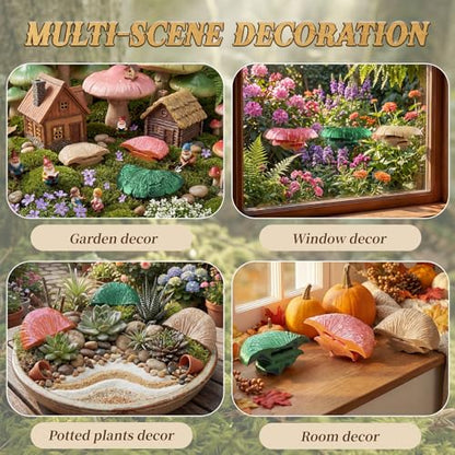 Mushroom Reptile Ledge| Tree Frog Terrarium Tank Accessories, Crested Gecko Tank Accessories, Frog Habitats, Fish Tank Decor| Terrarium Plants Decor from Daughter| 4 Suction Cups
