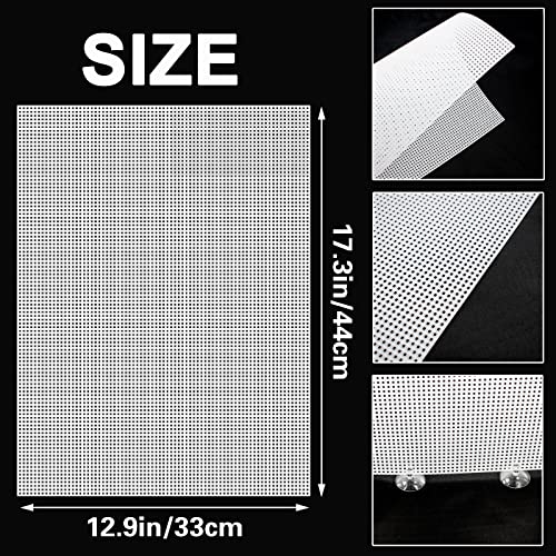 2 Pack Fish Tank Divider, Plastic Grid Cuttable Grid Plate Fish Separator with 12 Suction Cups DIY Designed Clear Easy to Bent 17 * 13in - size: 17x13in