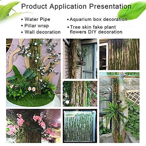 PINVNBY Reptile Cork Terrarium Background,Bearded Dragon Tank Natural Bark Backdrop Wall Habitat Decor with Artificial Moss,15.75"×11.8" Reptile Carpet for Gecko Lizard Tortoise Frog Chameleon(1 Pack) - size: 【1 PCS】