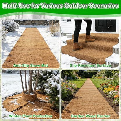 Coco Liners for Planters, 12 x 98 Inch Natural Coco Coir Liner Roll | Coconut Planter Liners for Flower Basket, Coconut Fiber Mat, Garden Decoration, Animal Pet Pad, Reptile Carpet ﻿