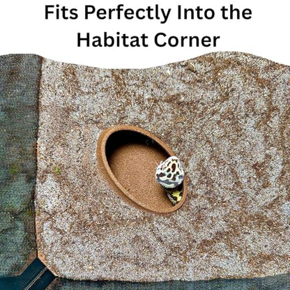 Reptile Corner Underground Cave Natural Curve Viewing Hide | Hognose Snake, Corn Snake & Leopard Gecko Hideout Reptile Habitat Tank Enrichment | Decor Decoration Accessories Supplies Toys Ornaments