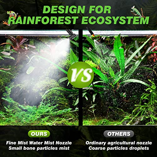HassoKon Reptile Humidifier, Fogger Misting System, Automatic Mister Smart Timer, Touch Screen Humidity Controller for Reptile Terrariums, White, Plastic, 2.5L, 24H, Corded Electric