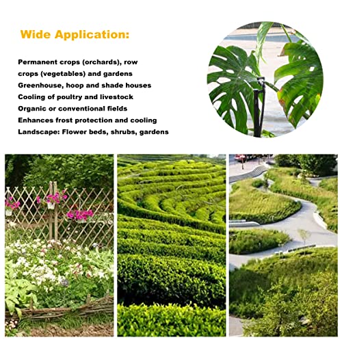 9 Sets 360° Micro Spray Sprinkler Stake Assembly with 1/4" Tubing | Full Circle 360 Degree Watering Nozzles, Emitters with Spike, 1/4 inch Tubing, For Greenhouse Nursery Garden Drip Irrigation - size: 9 Sets 360° Micro Spray Emitters