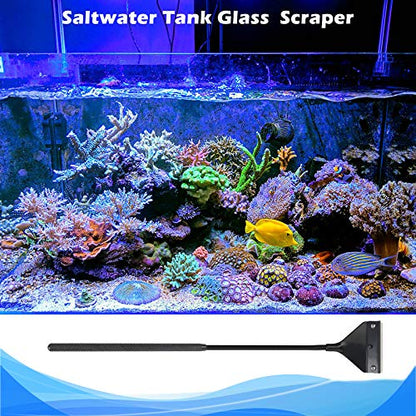 Pronetcus Algae Scraper for Glass Aquariums, Fish Tank Cleaner, Aquarium Algae Scrapers with 10 Stainless Steel Blades. - size: 16.15 Inch