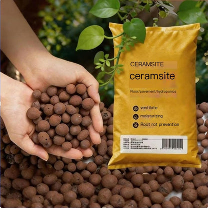 Hydroponics Clay Pebbles Lightweight Ceramsite Water Retention Porous Balls - color: 1 lb, size: Medium (10-15mm)