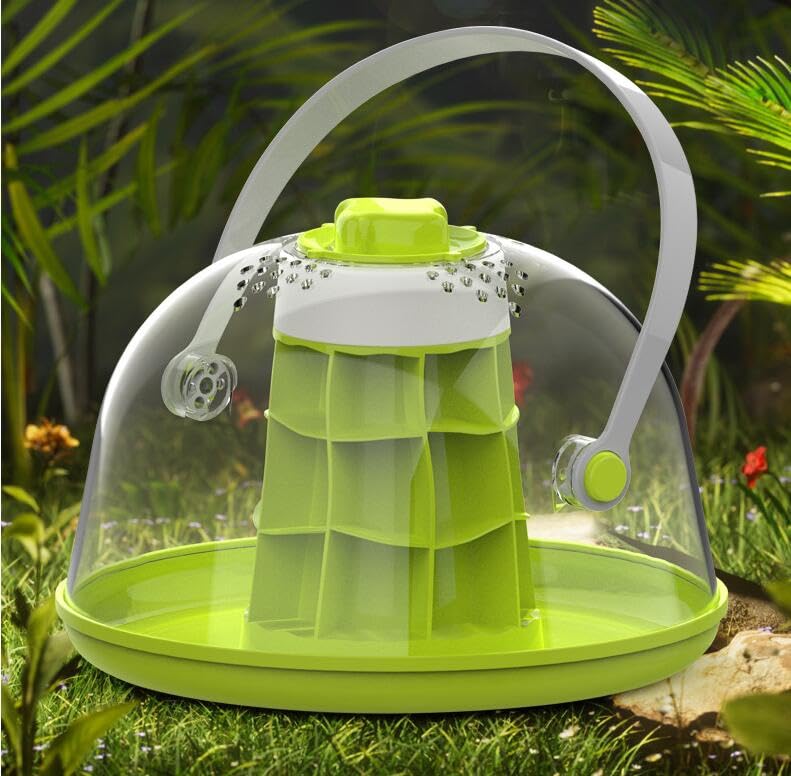 Snail Observation Terrariums Breeding Box, Round Snail Habitat Starter Kit, Ideal for Snails, Beetles, Spiders, Small Reptiles, Insects; Made of ABS, PC Material