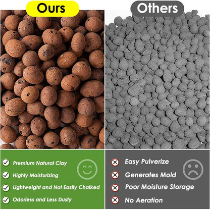 1lb Leca Clay Pebbles for Plant Clay Balls 100% Natural Hydroton Leca Balls for Indoor Plant Planting Gardening Drainage Decoration (5-10mm, 10-15mm, 15-30mm) (10-15mm - 1lb)