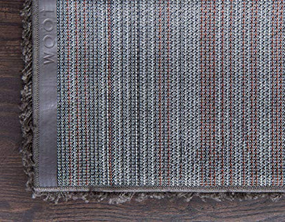 Unique Loom Solid Shag Collection Area Rug (2' 6" x 13' 1" Runner, Graphite Gray) - color: Graphite Gray, size: 2'6" x 13'1" (Runner)