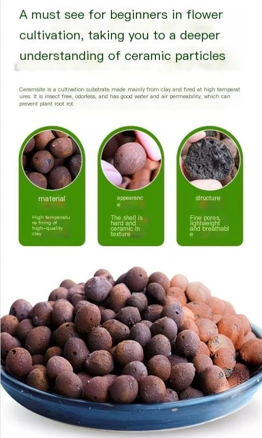 Lightweight Clay Pebbles Ceramsite Porous Drainage Clay Balls Plants-M(15-20Mm)-1 Lb - color: 1 lb, size: M(15-20mm)