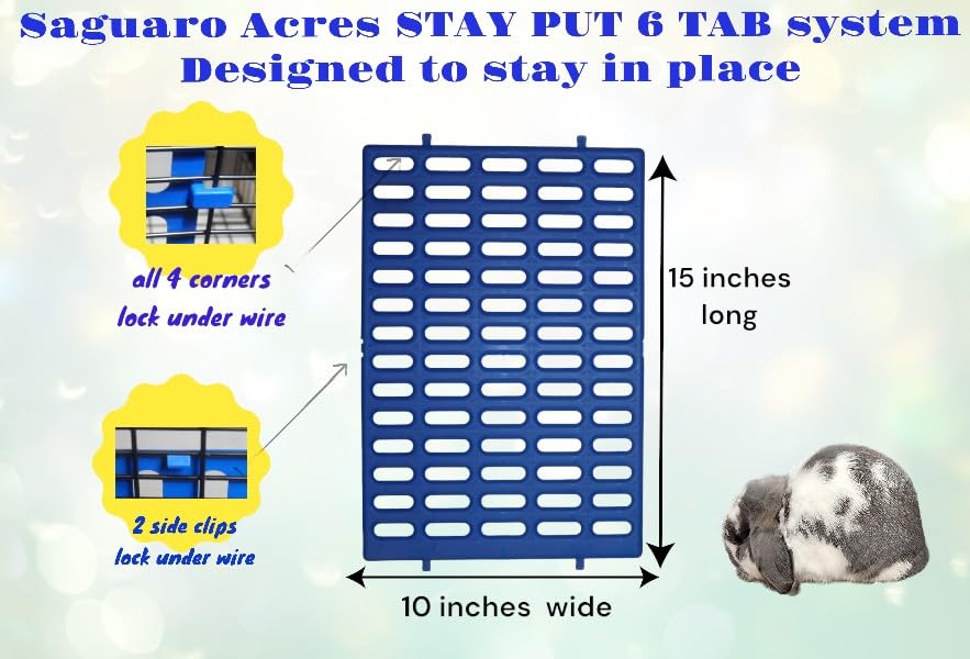 Saguaro Acres Rabbit and Small Animal Cage Resting Mat for Wire Floored Cages 2 Pack (Blue & Gray) - color: Blue & Gray