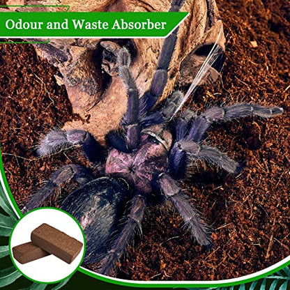 Riare 6 Pack Natural Coconut Fiber Substrate for Reptile- Premium Compressed Coconut Husk Terrarium Bedding for Reptile, Tortoise, Frogs, Snakes Hermit Crabs, Burrowing Animals - color: 6 Pack