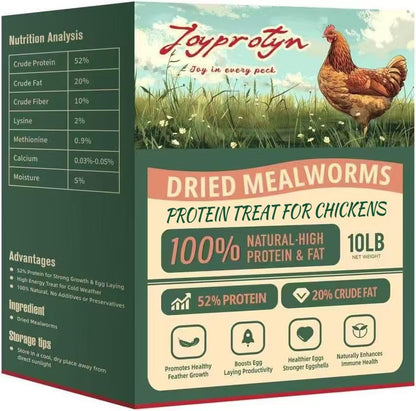10LB Premium Non-GMO Dried Mealworms - High-Protein Natural Feed & Chicken Treats for Chickens, Ducks, Wild Birds, Quails & Reptiles - Support Egg Production & Feather Growth - size: 10 Pound (Pack of 1)