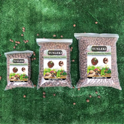 1Lbs Leca Expanded Clay Pebbles, 8-16mm Expanded Clay Aggregate, Natural Clay Pebbles for Hydroponic & Aquaponics Growing, Orchid Potting Mix, Hydroponics Supplies for Indoor Garden Plants