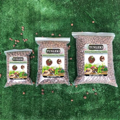 1Lbs Leca Expanded Clay Pebbles, 8-16mm Expanded Clay Aggregate, Natural Clay Pebbles for Hydroponic & Aquaponics Growing, Orchid Potting Mix, Hydroponics Supplies for Indoor Garden Plants
