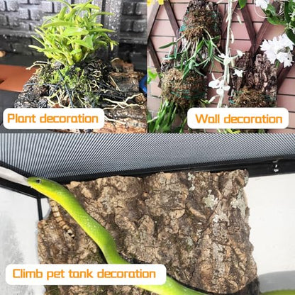Hamiledyi 8PCS Cork Terrarium Background 15.7x11.8in Natural Large Cork Bark Backdrop Reptile Climbing Mat Tank Habitat Decor for Spider Lizard Chamelon Turtle Beared Dragon - size: 8PCS-15.7x11.8in