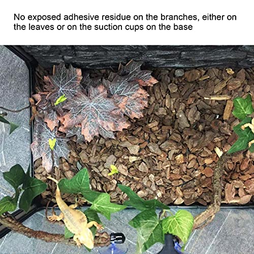 Tyenaza Reptile Corner Branch, Reptile Vines, Terrarium Plant Decoration with Suction Cups, for Amphibian Lizard Snake Climbing