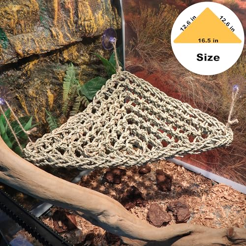 Bearded Dragon Hammock Lizard Tank Accessories Reptile Lounger Amphibian Habitat Décor for Chameleon, Geckos, Snakes, Hermit Crab, Lguana Reptiles, Tortoises - size: 17"T