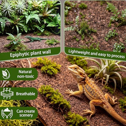4 Pack Cork Terrarium Background, Natural Bark Climbing Mat | 16x12 Inch Cork Terrarium Background, 9.5mm Thick Natural Bark Panel, Self Healing Climbing Mat for Reptiles, Lizards Spiders