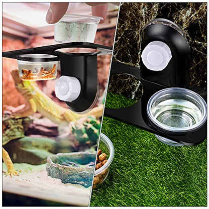 2pcs Reptile Bowl Reptile Drinking Basin Large Capacity Water Basin Reptile Food Basin Feeder with Suction Cup Reptile Feeder Feeding Supplies Lizard Food Bowl Stable Lizard Feeder