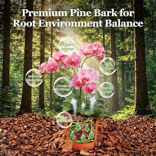30 QT Organic Orchid Potting Bark, Natural Bark Growing Medium | For Orchids, Houseplant & Potted Plant, Improves Drainage, Root Health & Garden Soil Structure, Balanced Moisture Retention