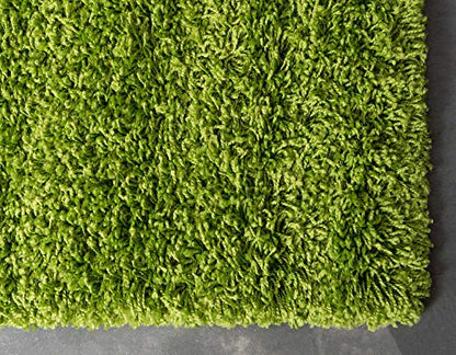 Unique Loom Solid Shag Collection Area Rug (3' 3" x 5' 3" Rectangle, Grass Green) - color: Grass Green, size: 3'3" x 5'3" (Rectangular)