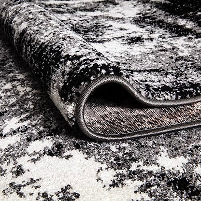 Keen Home Design Throw Rugs - 24"x36" Non-Shedding, Thick Pile Abstract Rugs for Kitchen, Living Room, Bedroom, Dining Room, Entryway - Size: 2' x 3', Abstract Black - color: Abstract Black, size: 2' x 3' (Rectangular)