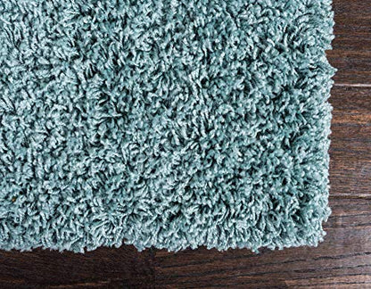 Unique Loom Solid Shag Collection Area Rug (2' 2" x 3' 1" Rectangle, Light Slate Blue) - color: Light Slate Blue, size: 2'2" x 3'1" (Rectangular)