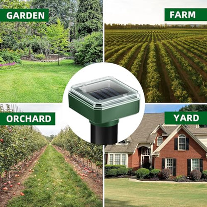 8 Pack Solar Mole Repellent Ultrasonic Gopher Vole Repellent Outdoor Mole Chaser Spike Stakes Snake Deterrent for Yard,Solar Rodent Repeller for Moles Gophers Groundhogs Chipmunks Lawn Garden Farm