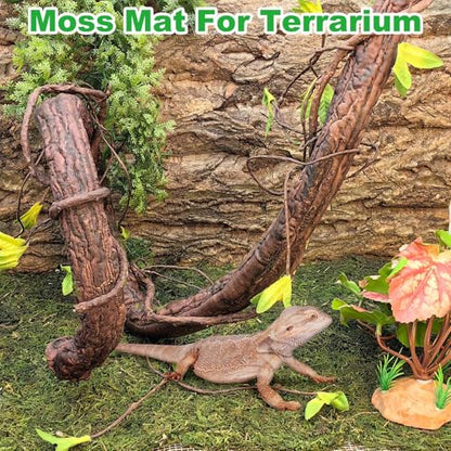 kathson Reptile Carpet, Natural Moss Mat for Terrarium, Bearded Dragon Tank Flooring Green Substrate Liner for Leopard Gecko Hermit Crab Lizard Tortoise (47.24" X 11.81")